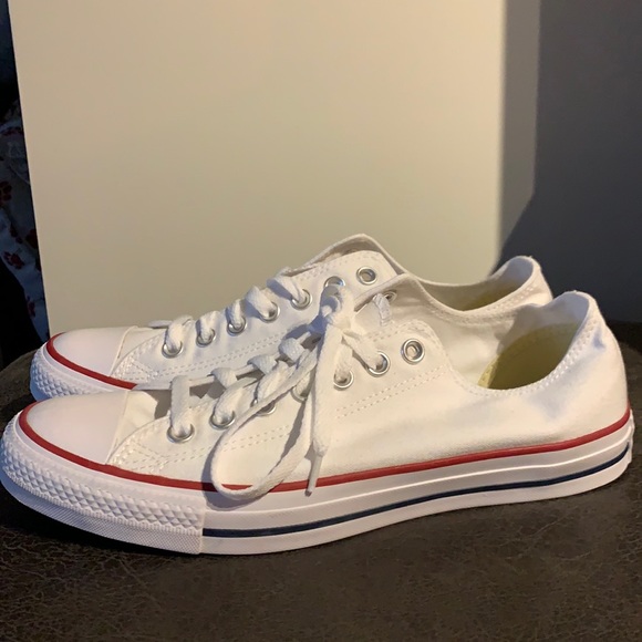 All white low converse